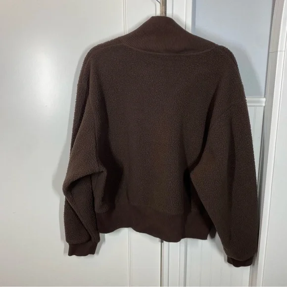 Varley Roselle Half Zip Fleece Sweatshirt Size XL Deep Mahogany Brown Sherpa - Picture 5 of 9